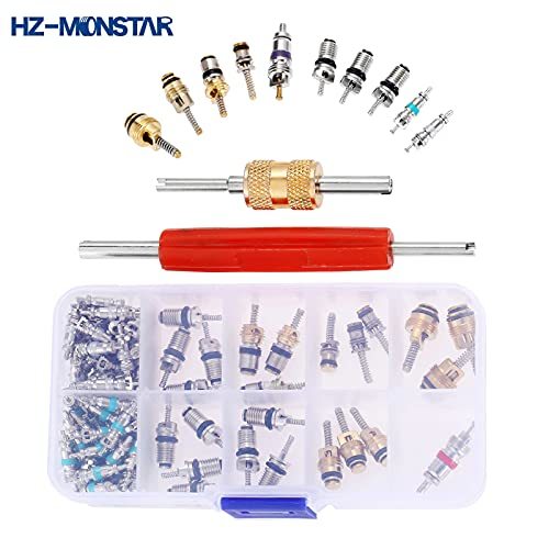 HZ-MONSTAR バルブコアキット 100個入り R12 R134a R410 R32 バルブコア交換 カーエアコンメンテナンス エアコンコ_画像6