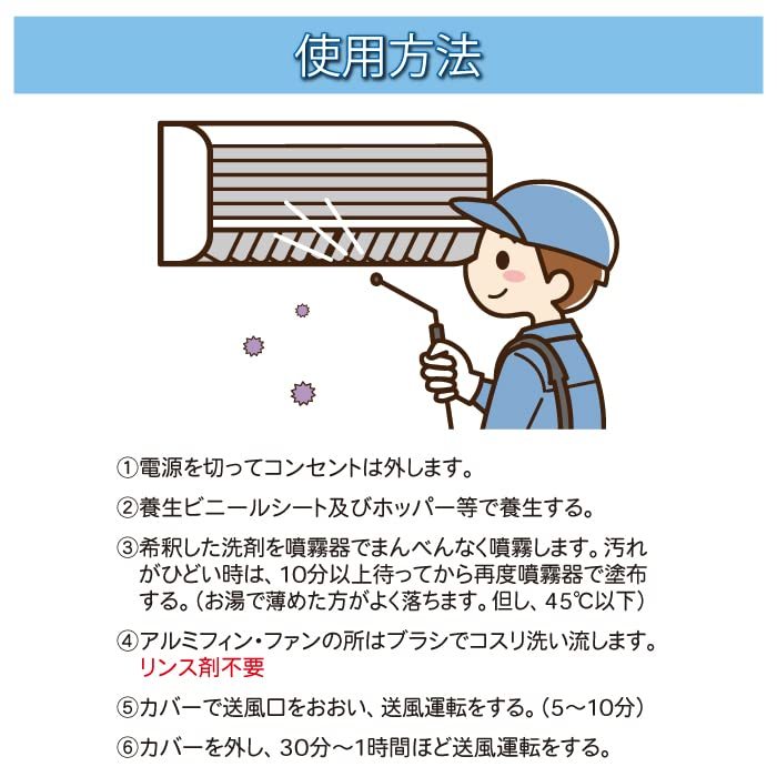 オーブ・テック スペースショット エアコン用クリーナー 1L 【リンス剤不要】【希釈可能】 環境対応 洗剤 エアコン 掃除 大掃除 洗浄 清掃_画像5