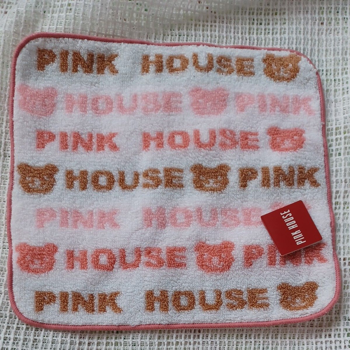 PINK HOUSE ピンクハウス　未使用　ミニタオルハンカチ　訳あり　くま　ピンク