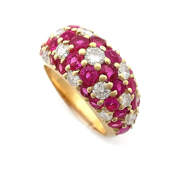 [ green shop pawnshop ] Van Cleef & Arpels pink sapphire * diamond ring K18YG[ used ]