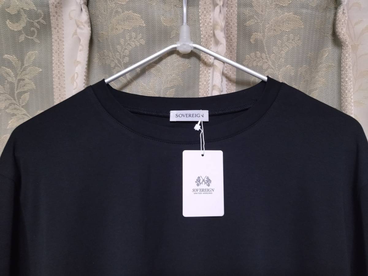 ■SOVEREIGN UNITED ARROWS コットン ベーシック ロングスリーブ Tシャツ サイズM 黒 送料無料 長袖Tシャツ_画像2