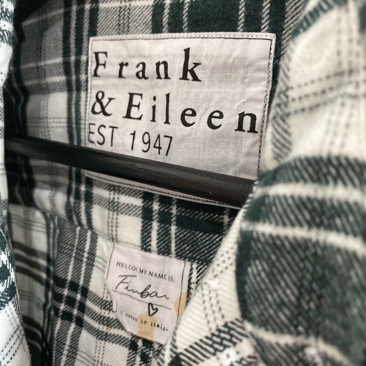シニアファッション 未使用Frank & Eileen 長袖シャツフランネルシャツイタリアンコットン