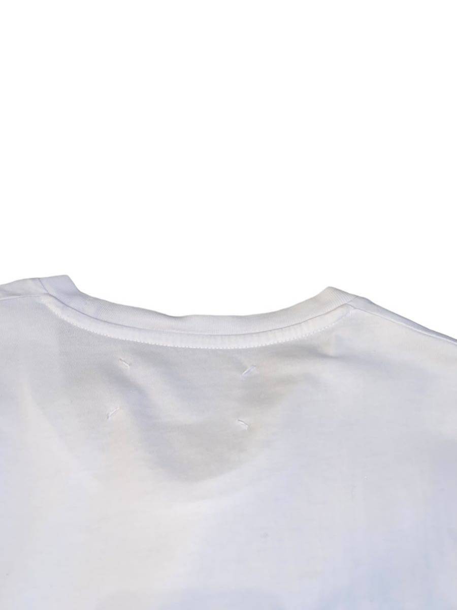 【美品】Maison Margiela メゾンマルジェラ Tシャツ ホワイト 無地 クルーネック ４ステッチ コットン メンズ ４４ _画像5