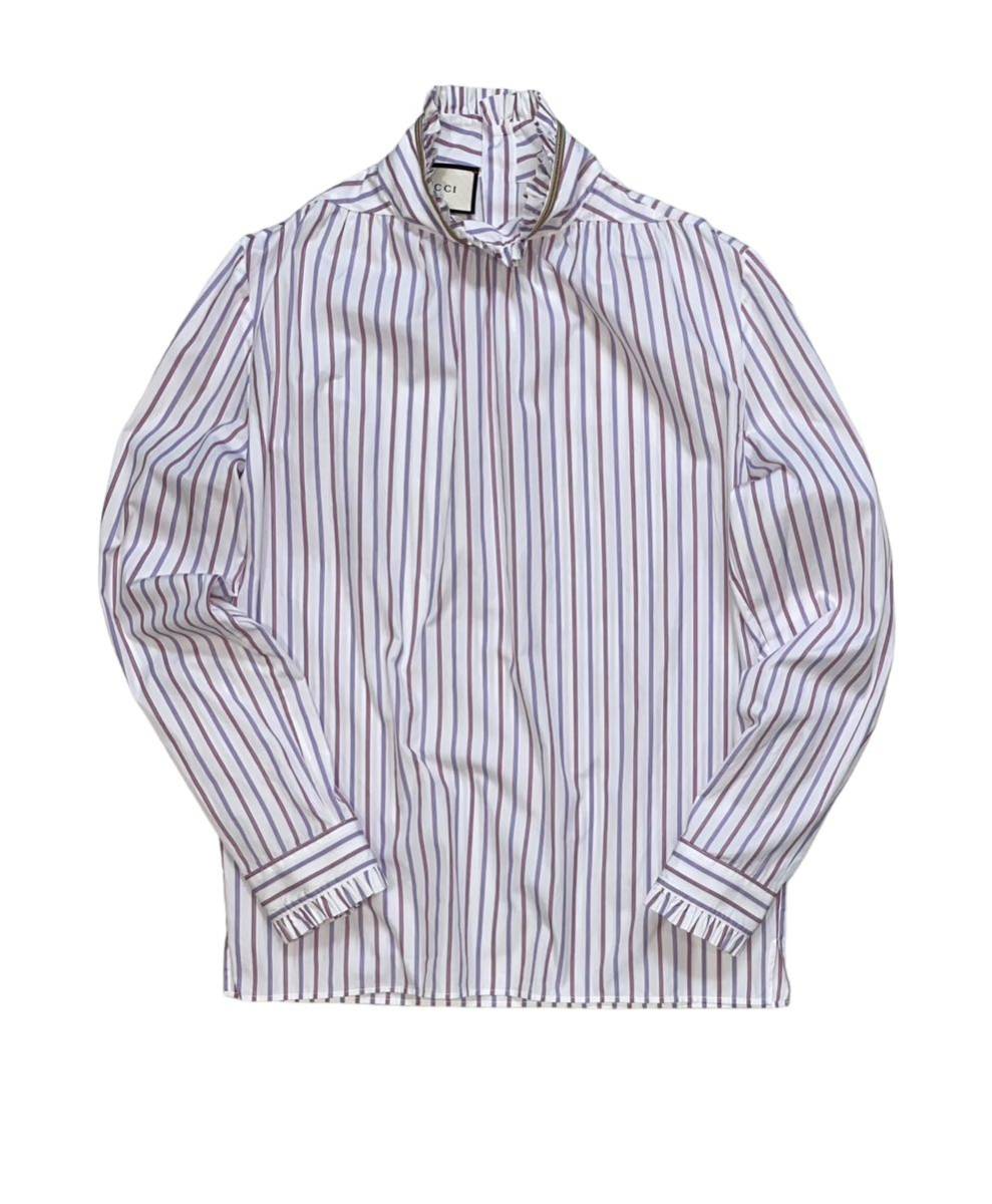 [ beautiful goods ]GUCCI Gucci stripe frill Prince long sleeve shirt blouse multicolor tops men's 46