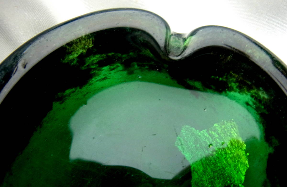 貴重 1910年頃 DAUM NANCY ドーム兄弟 ドームナンシー 重厚 平鉢 灰皿 クープ 器 金箔 緑 ヴィトリフィカシオン 図録掲載の画像2