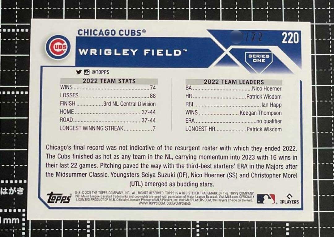 2023 Topps Series1 Team Card 72シリアル シカゴカブス