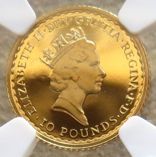 【最遺漏45000日元稀少品】英國不列顛 10磅金幣1990年NGC PF69 ULTRA CAMEO 原文:【最落45000円　希少品】 イギリス ブリタニア 10ポンド 金貨 1990年 NGC PF69 ULTRA CAMEO