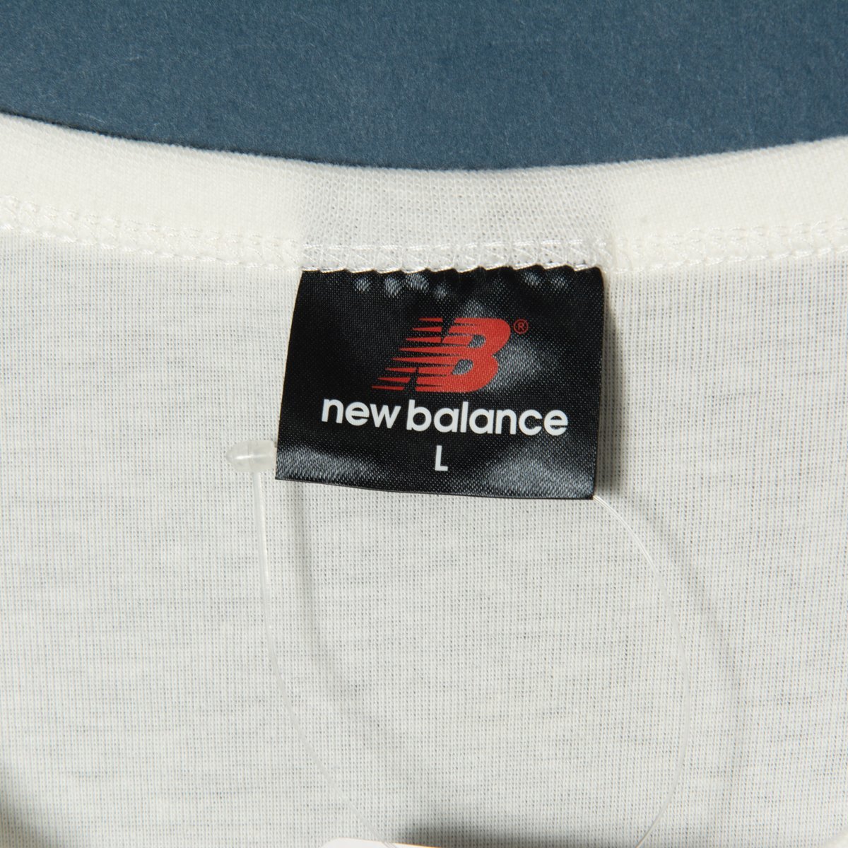 メール便◯ new balance ニューバランス キャップスリーブラウンドネックカットソー Tシャツ 綿100％ カジュアル オフ白 L_画像5