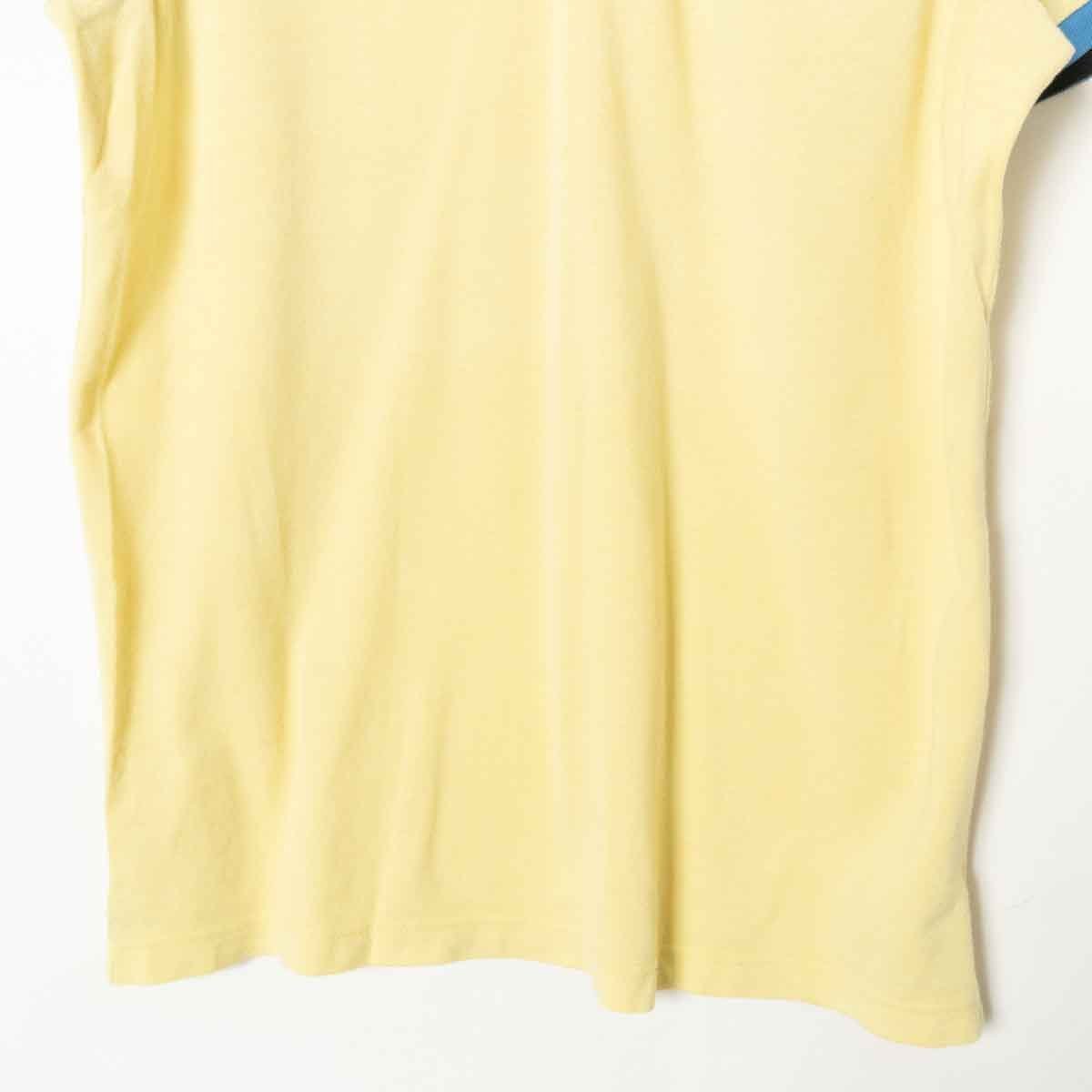 Timberland トップス ティンバーランド 半袖ポロ イエローxブルーxグレー 刺繍 カジュアル コットン ポリ 夏物 men's 紳士 メンズ XL/TG_画像6