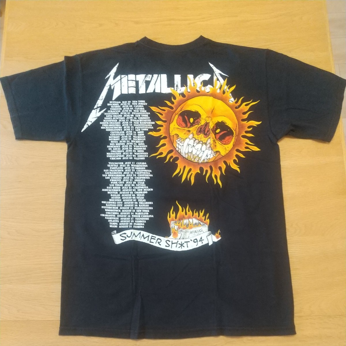 メタリカ 【正規品 】METALLICA ロックTシャツ① 黒 Mサイズ USED PUSHEAD パスヘッド SUMMER SHжT'94 _画像7