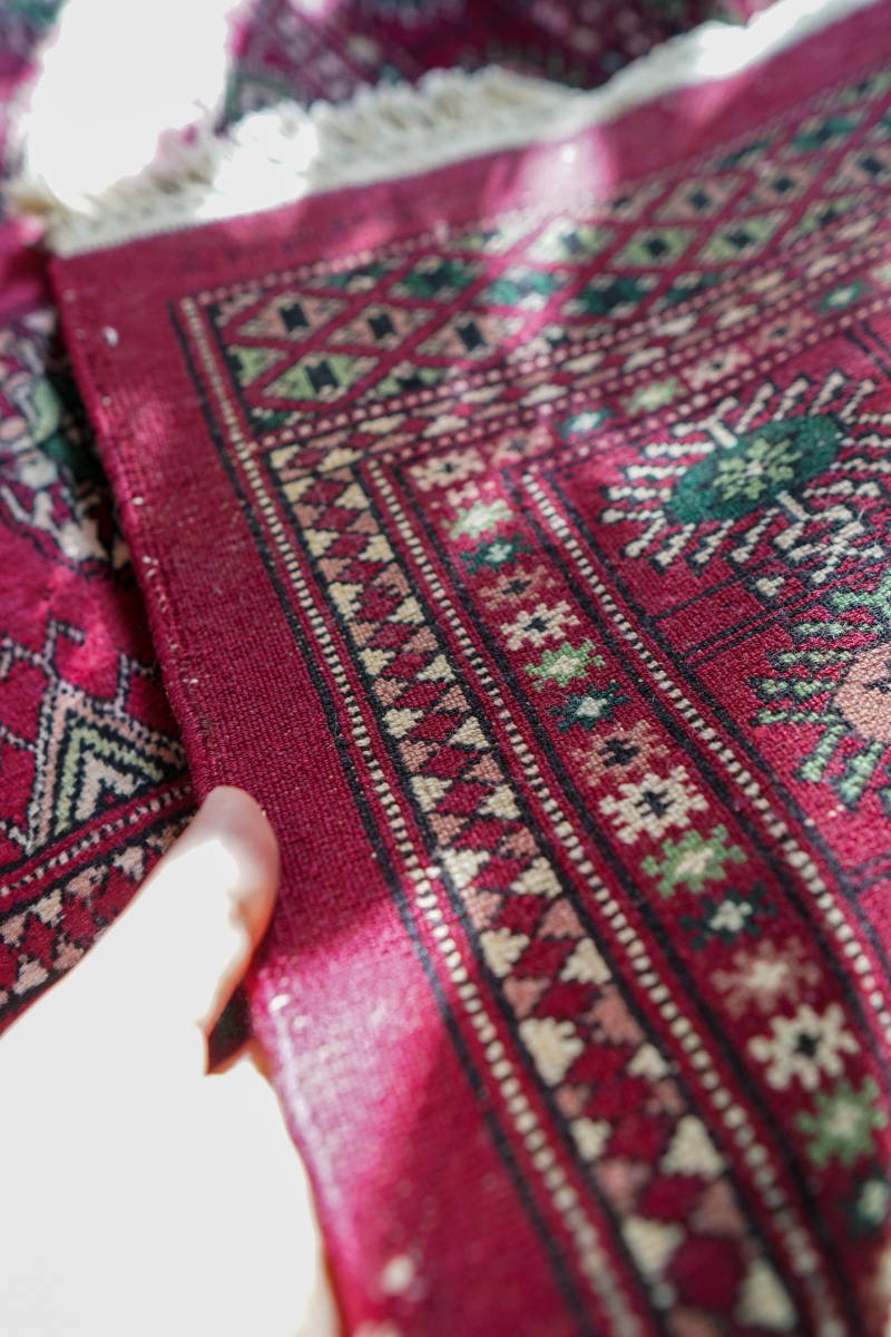 156×98cm【パキスタン手織り絨毯】　 ウール　ペルシャ絨毯