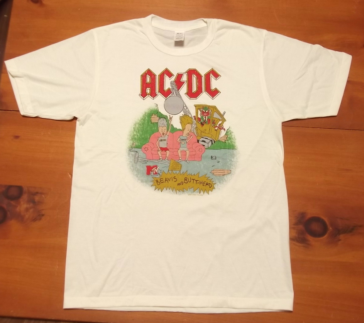 新品【 AC/DC 】ビーバスアンドバットヘッド プリント Tシャツ L // MTV ロックTシャツ バンドTシャツ エーシーディーシーの画像1