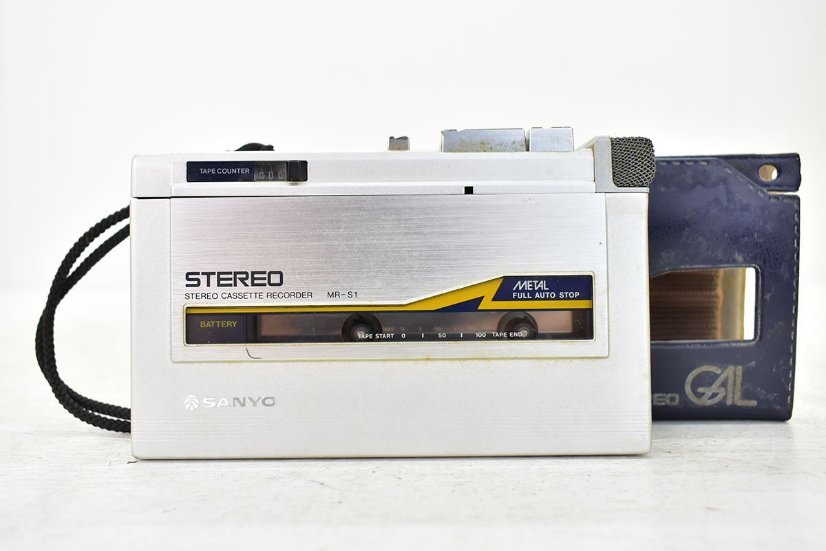 SANYO MR-S1 STEREO GAL カセットレコーダー ケース付き 再生OK [三洋][サンヨー][昭和レトロ][当時物][k1]7M_画像1