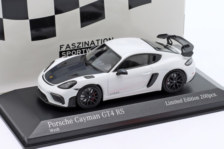 ミニチャンプス 1/43 ポルシェ 718 982 ケイマン GT4 RS 2021 200台限定 Minichamps Porsche 718 Cayman white / black rims 413069709_画像1