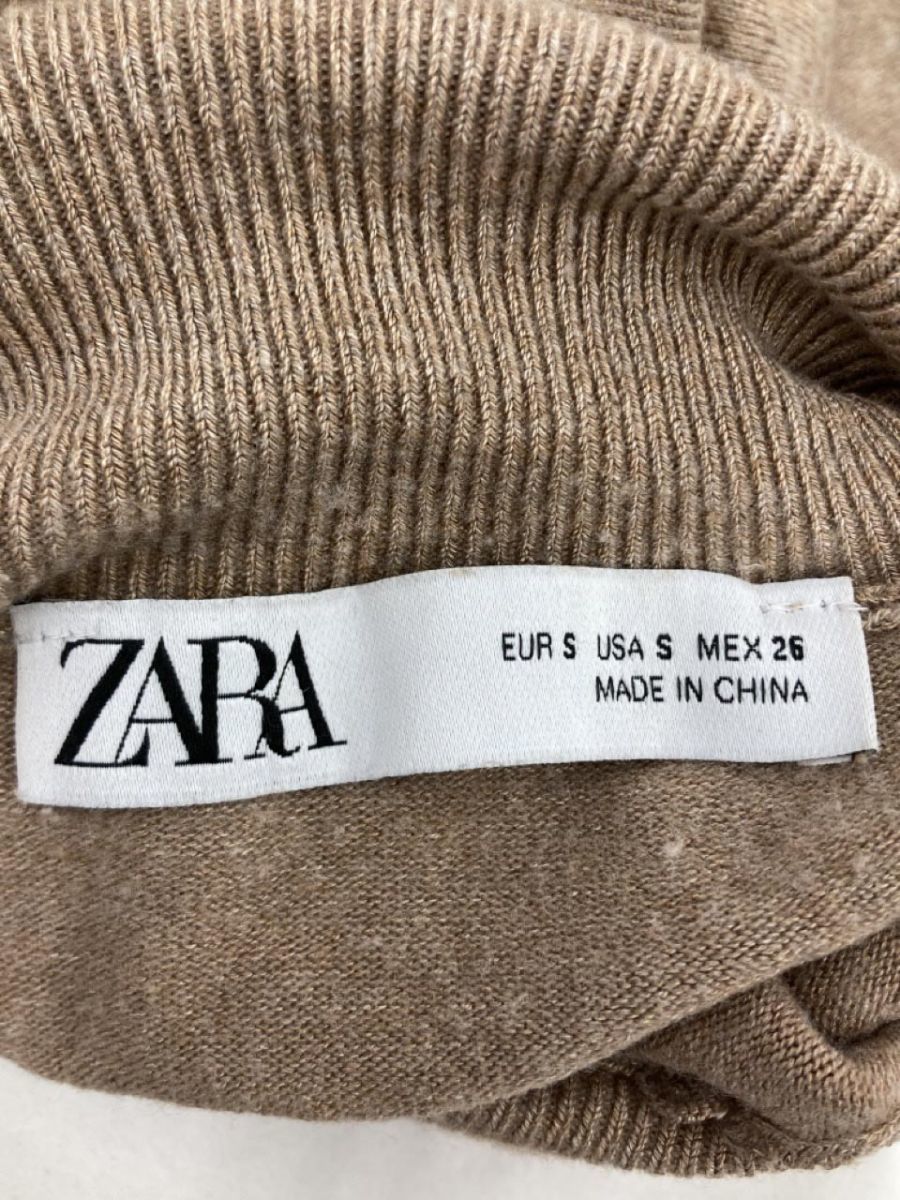 ZARA ザラ ナイロン混 タートルネック ニット セーター sizeS/ベージュ ◆■ ☆ dic5 レディース_画像5