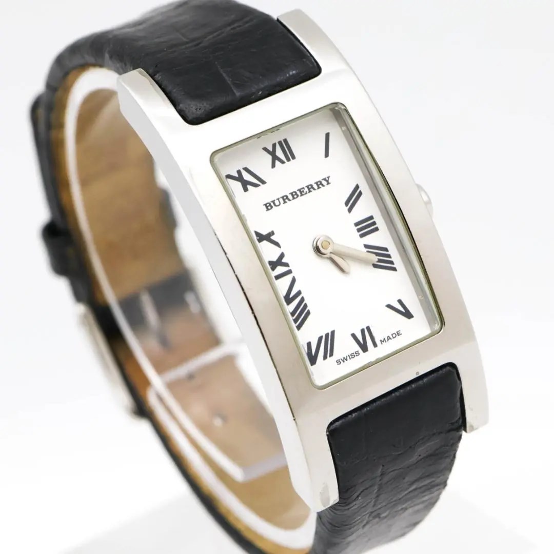 《希少》BURBERRY 腕時計 ホワイト バングル ヴィンテージ レディース
