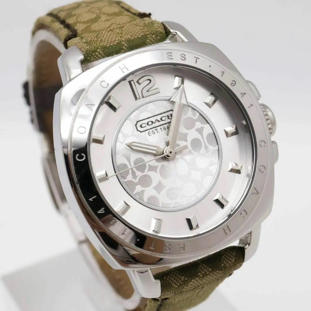 人気ブランドを 《美品》COACH 腕時計 シルバー レザー レディース