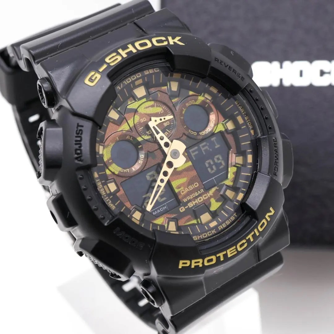 《美品》G-SHOCK 腕時計 迷彩 アナデジ 20気圧防水 メンズ n