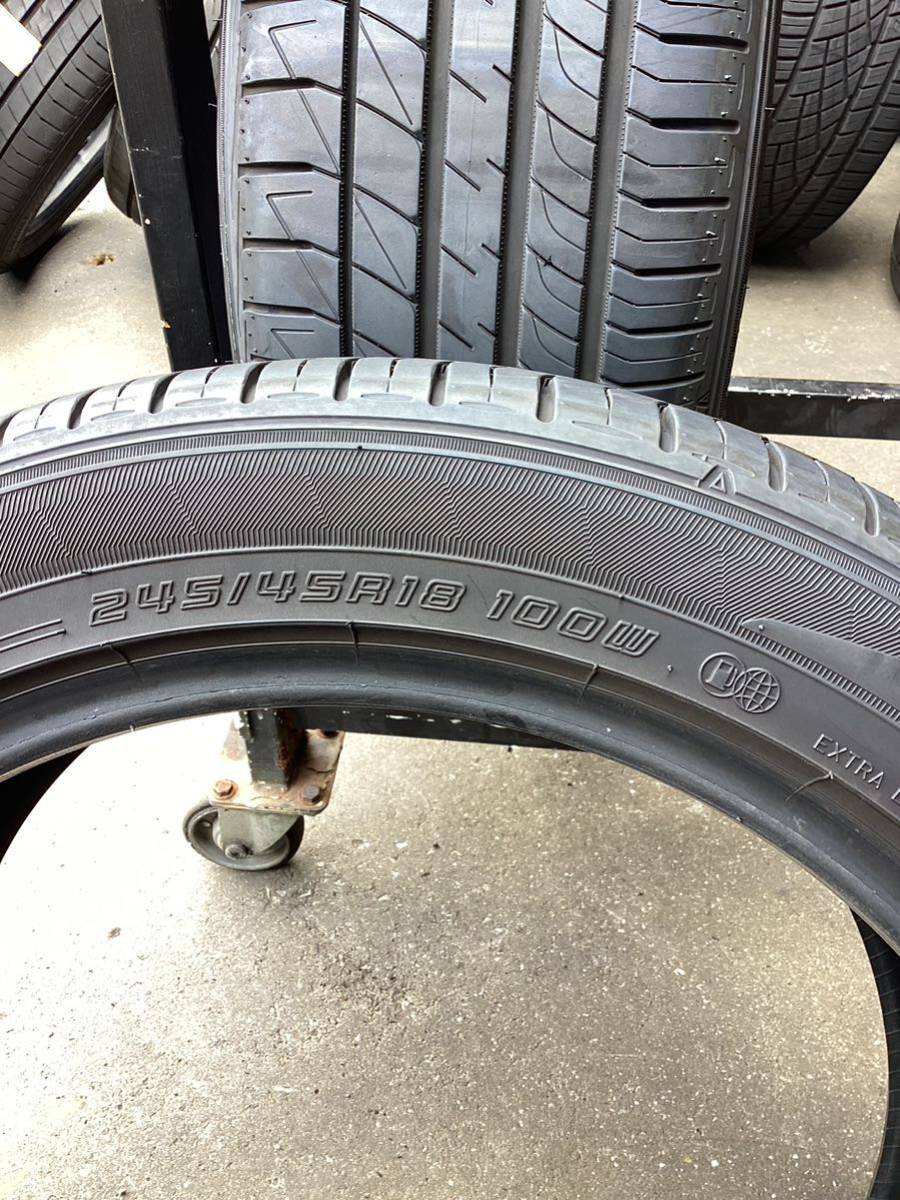 245/45R18 100W 2本 ダンロップ ルマン V　中古(94377) DUNLOP LEMANS V 吸音スポンジ 静音 アルファード シーマ フーガ セルシオ_画像7