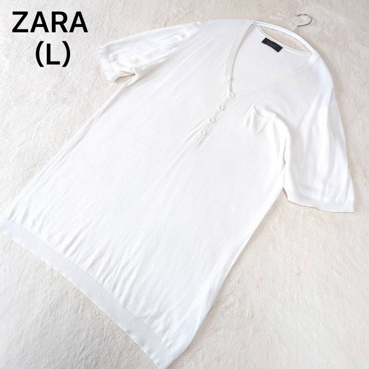 ZARA MAN  半袖ニット　カットソー　大きめサイズ　L