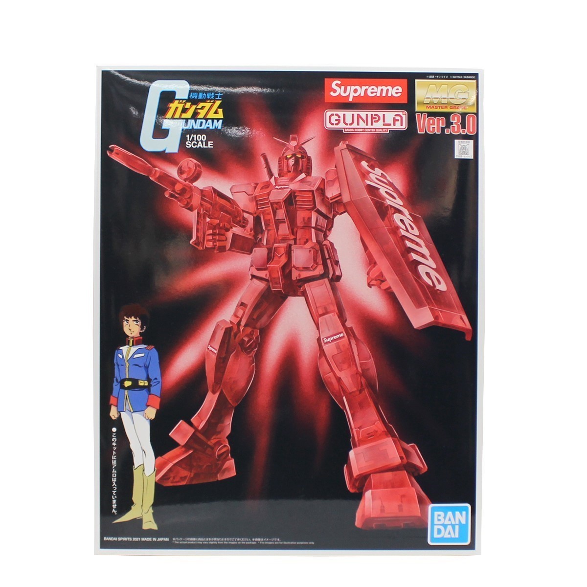 Supreme　GUNDAM　 21AW ×BANDAI MG 1／100 RX-78-2 GUNDAM Ver．3．0 プラモデル 　　：8056000108446