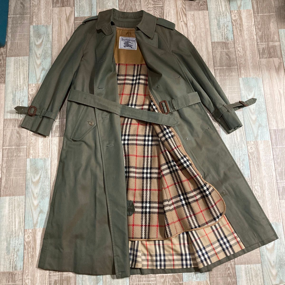 超可爱の Burberry ロングコート スエード ライナー付き ノバチェック