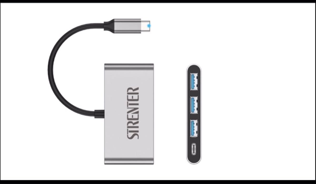 STRENTER製品 USB C ハブ 4-IN-1 Type-C USB3.0ポート*3 PD急速充電 USB-C ポート