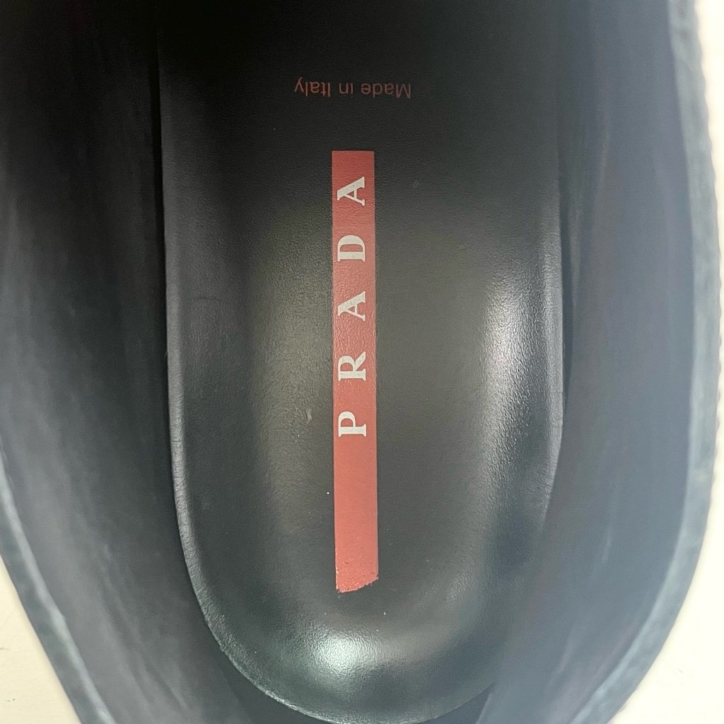 PRADA チャッカブーツ サイズ7 1/2 26.5cm ブラック/黒 0745 モカシン ミドル プラダ 現状品 digjunkmarket_画像8