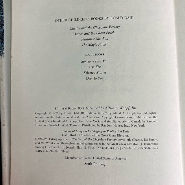 【 CHARIE AND THE GREAT GLASS ELEVATOR 1972年発行 】ガラスの大エレベーター チャーリーとチョコレート工場の続編 英語書籍 古本 eBay_画像7