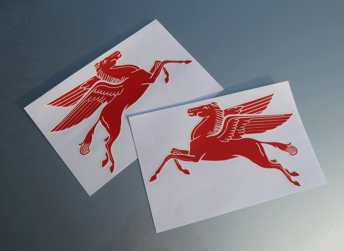 ★送料無料★MOBIL Pegasus Sticker Decal Sticker モービル ペガサス ステッカー デカール 250mm x 160mm ペア セット_画像3