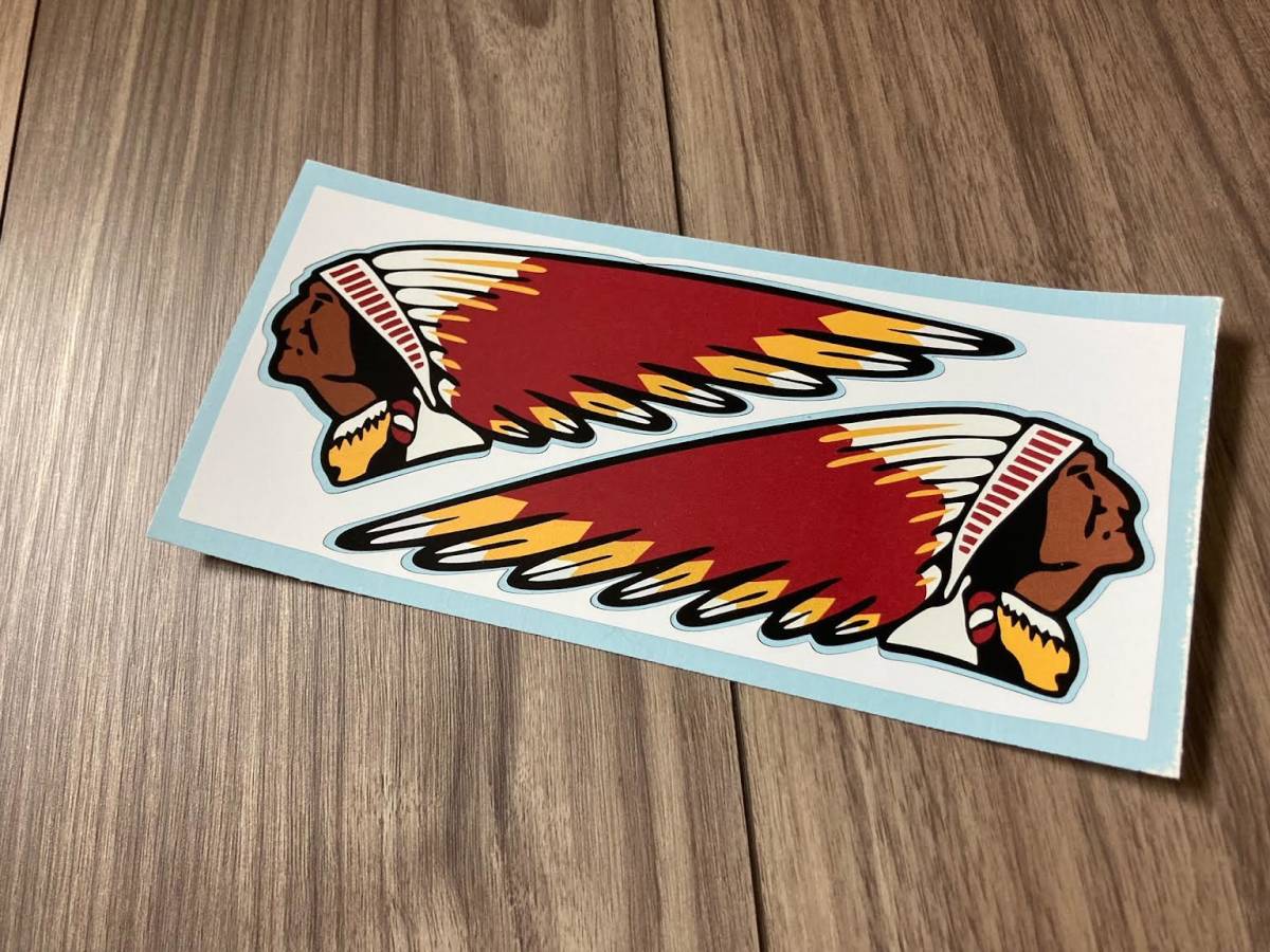 ★送料無料★Indian Chief インディアン チーフ カッティング ステッカー デカール 145mm × 50mm 2枚セットの画像2