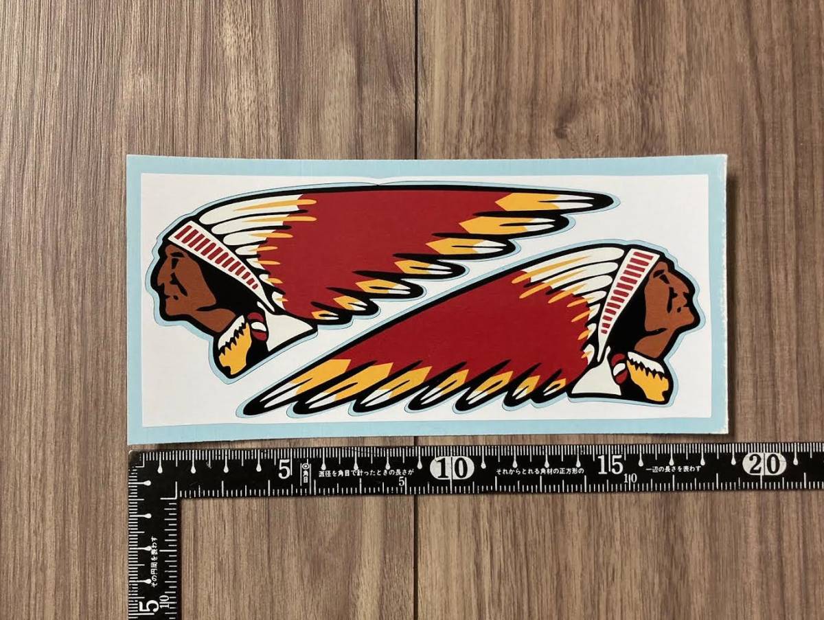 ★送料無料★Indian Chief インディアン チーフ カッティング ステッカー デカール 145mm × 50mm 2枚セットの画像1