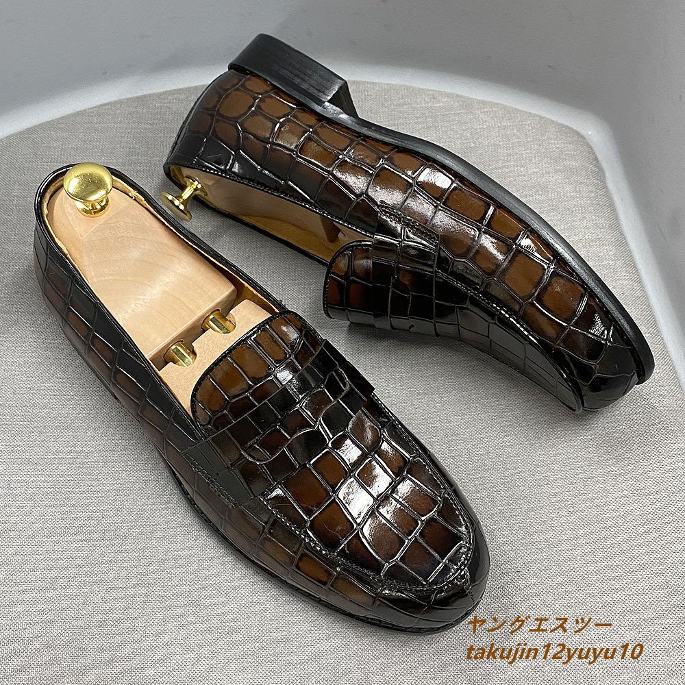人気商品!】 ローファー 定価8万☆最高級 スリッポン 27.0cm ブラウン