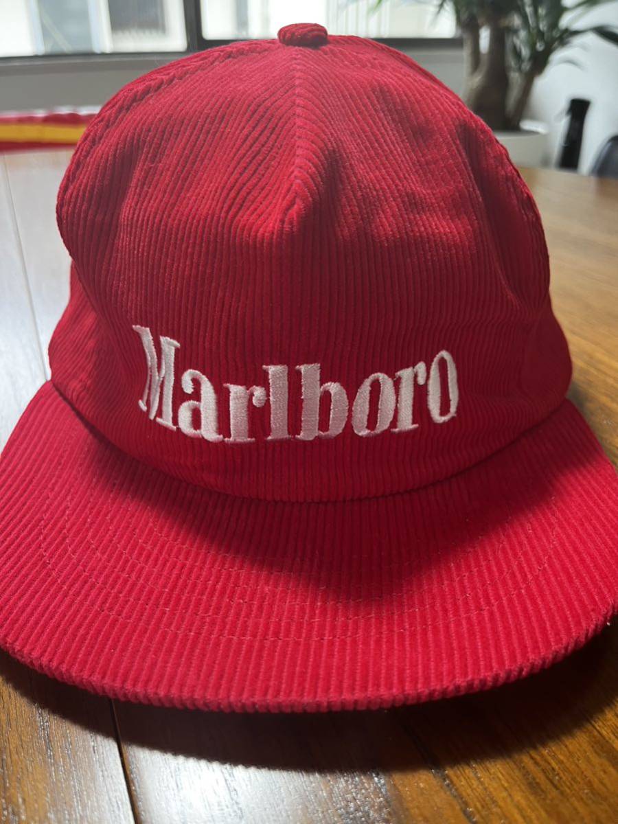 極美品！Marlboro vintage CAP Apple マルボロ　ヴィンテージ キャップ　コーデュロイ　古着　タバコ　企業物