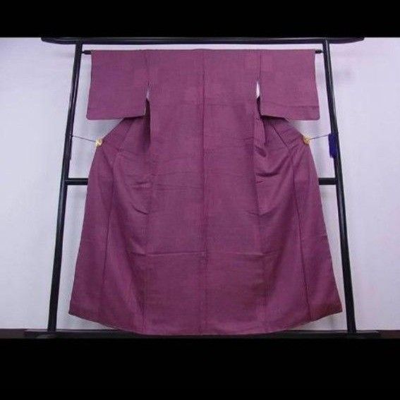 寄せ小紋柄　江戸小紋　正絹 未使用 紫 着物 和服 小紋 リサイクル