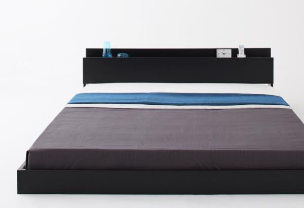 超美品の SKYline 棚・コンセント付きフロアベッド プレミアムポケットコイルマットレス付き ダークグレー×ブラック セミダブル マットレス付き 超美品の SKYline 棚・コンセント付きフロアベッド プレミアムポケットコイルマットレス付き ダークグレー×ブラック セミダブル マットレス付き