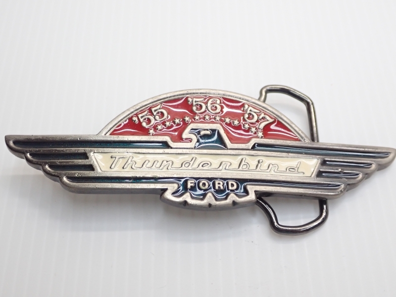 X197　ベルト バックル　エナメル　アメリカ　フォード　サンダーバード　USA　Ford　Thunderbird　Vintage buckle