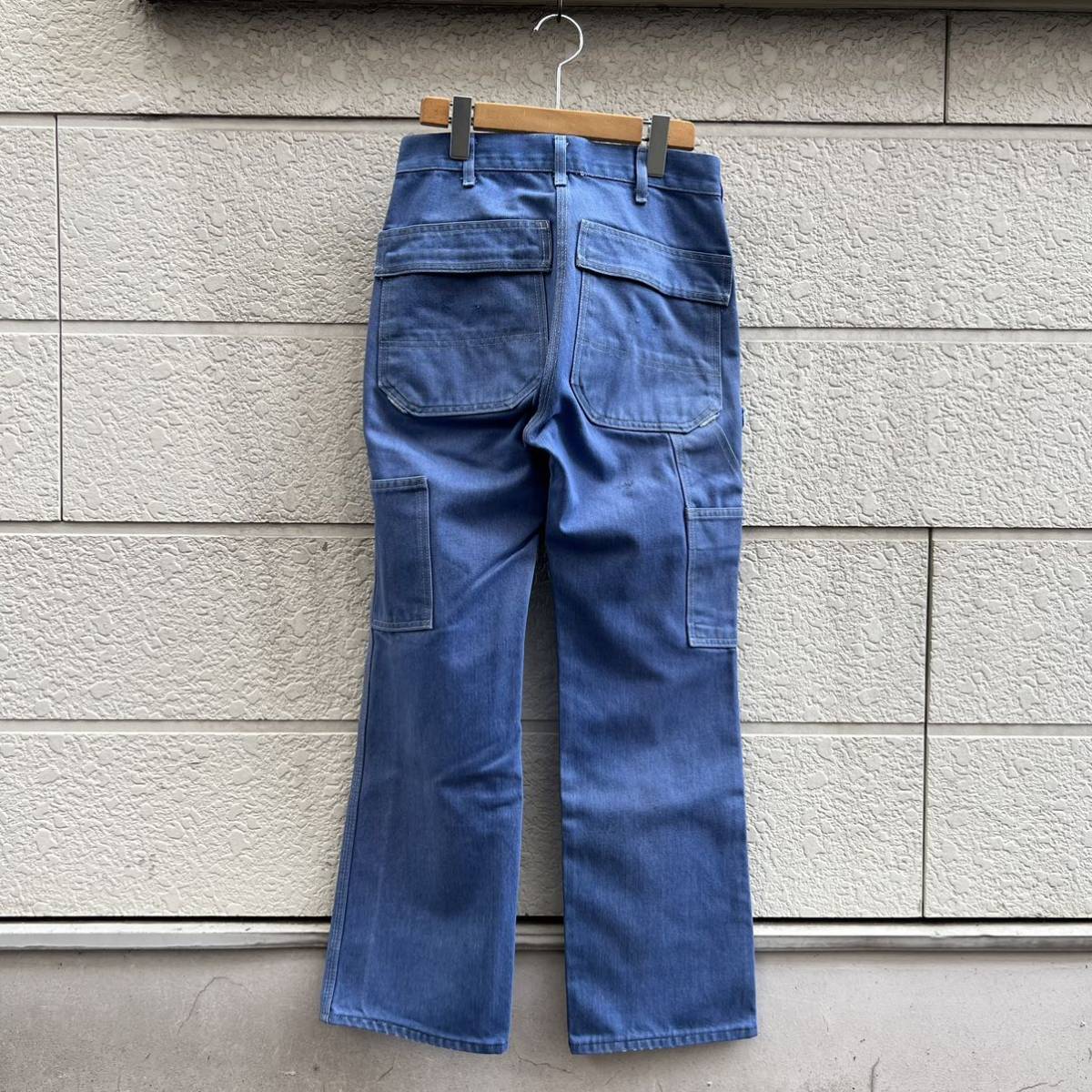 70s 80s USA製 ペインターパンツ デニムパンツ 珍品 TOUGHSKINS ジーンズ ジーパン アメリカ製 古着 vintage ヴィンテージ ワークパンツ_画像2