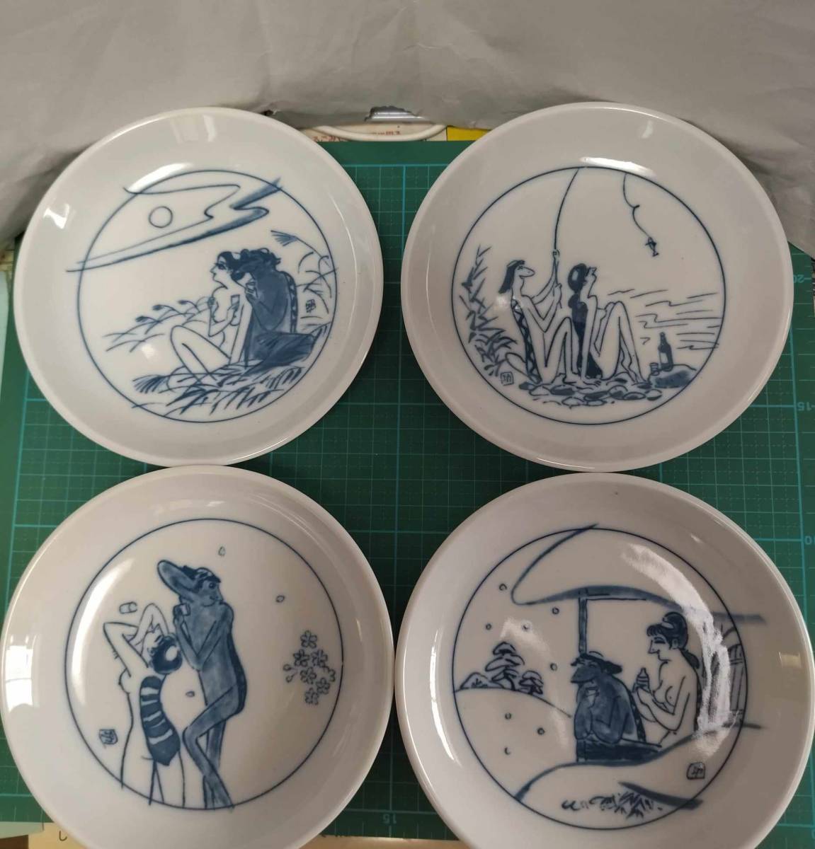 超激レア!小島功のお皿5枚セット!1975年物。未使用! Yahoo!オークション - 非売品 黄桜 かっぱ 小島功 銘々皿 4枚