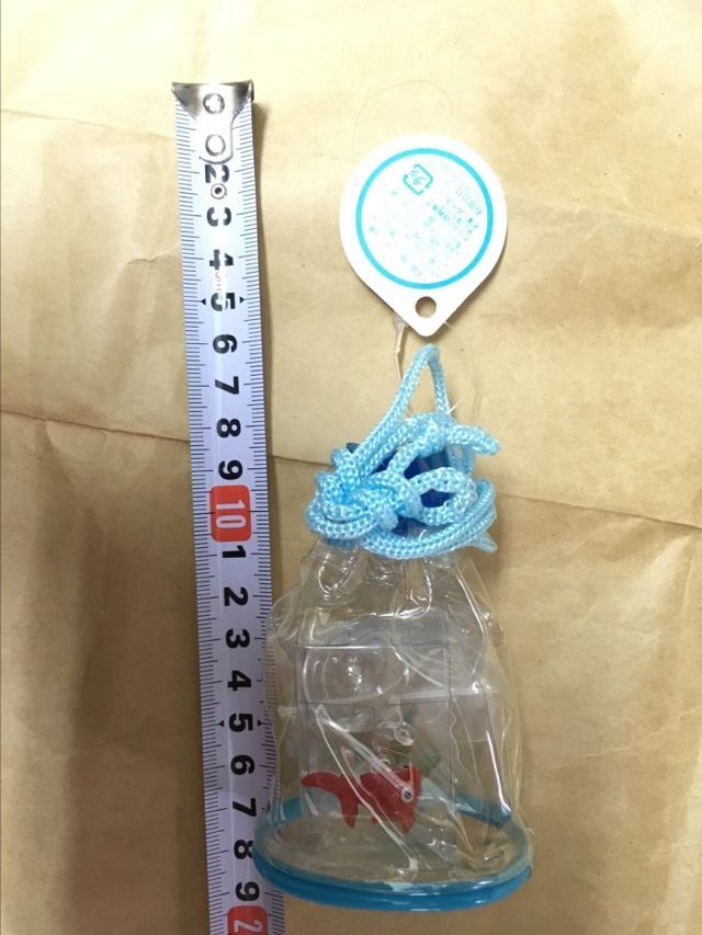 MiniMini Suizokukan Biue Bag ブルーバッグ 新品 ミニチュア ガラス 細工 金魚 魚 ミニミニ 水族館 Glass gold fish