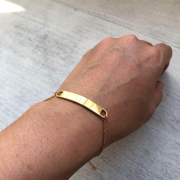  allergy correspondence! stamp free made of stainless steel world . one. original bracele yellow gold 