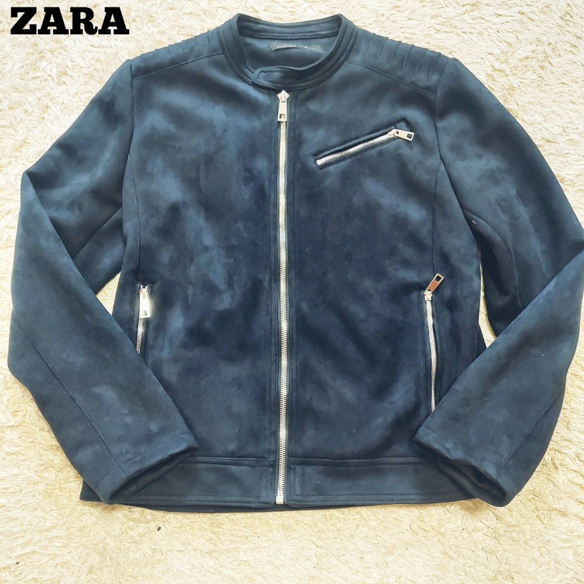 ZARA シングルライダース ライダースジャケット 裏ボア フェイクレザー