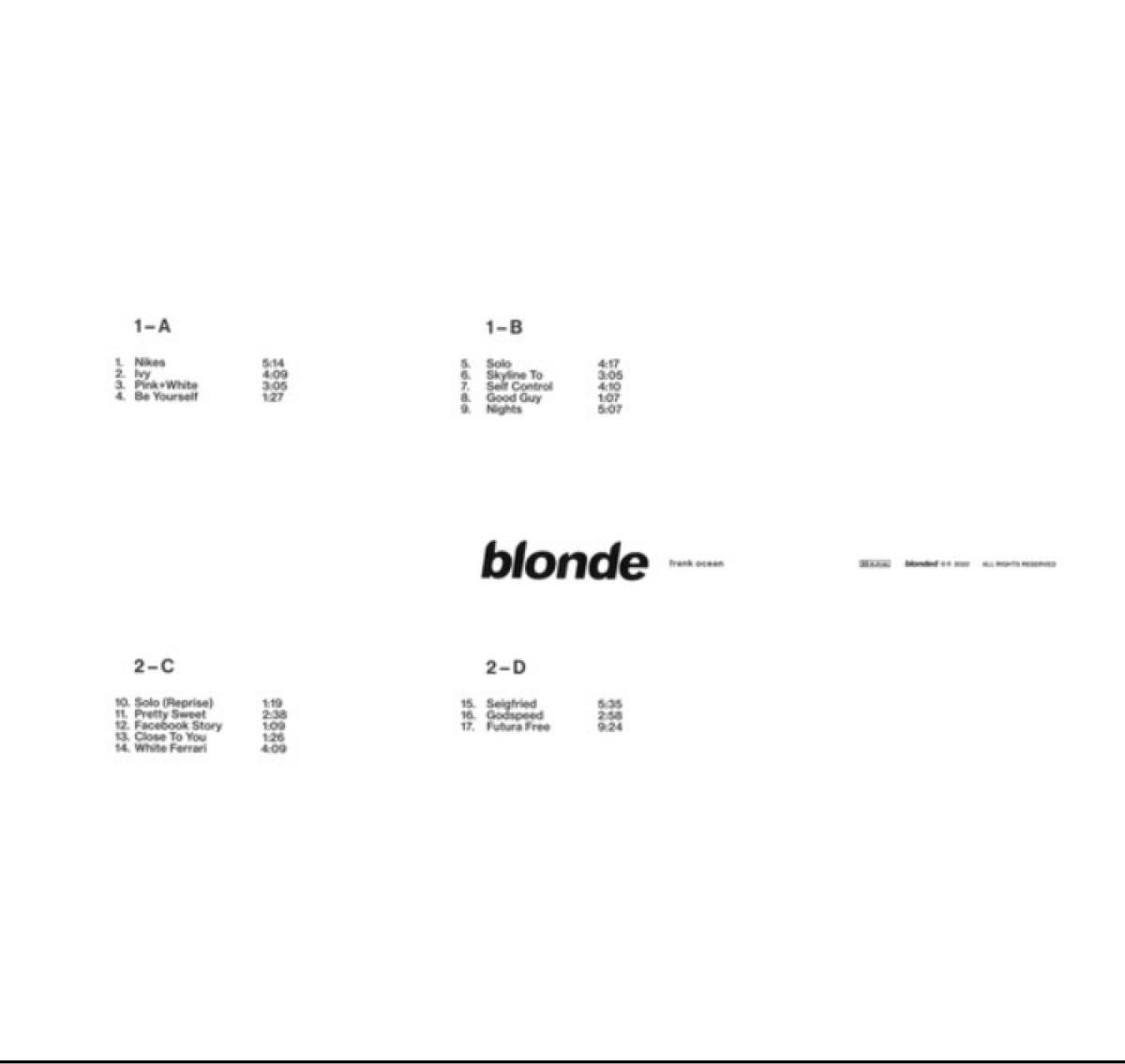 frank ocean blond blonde 2LP レコード フランクオーシャン