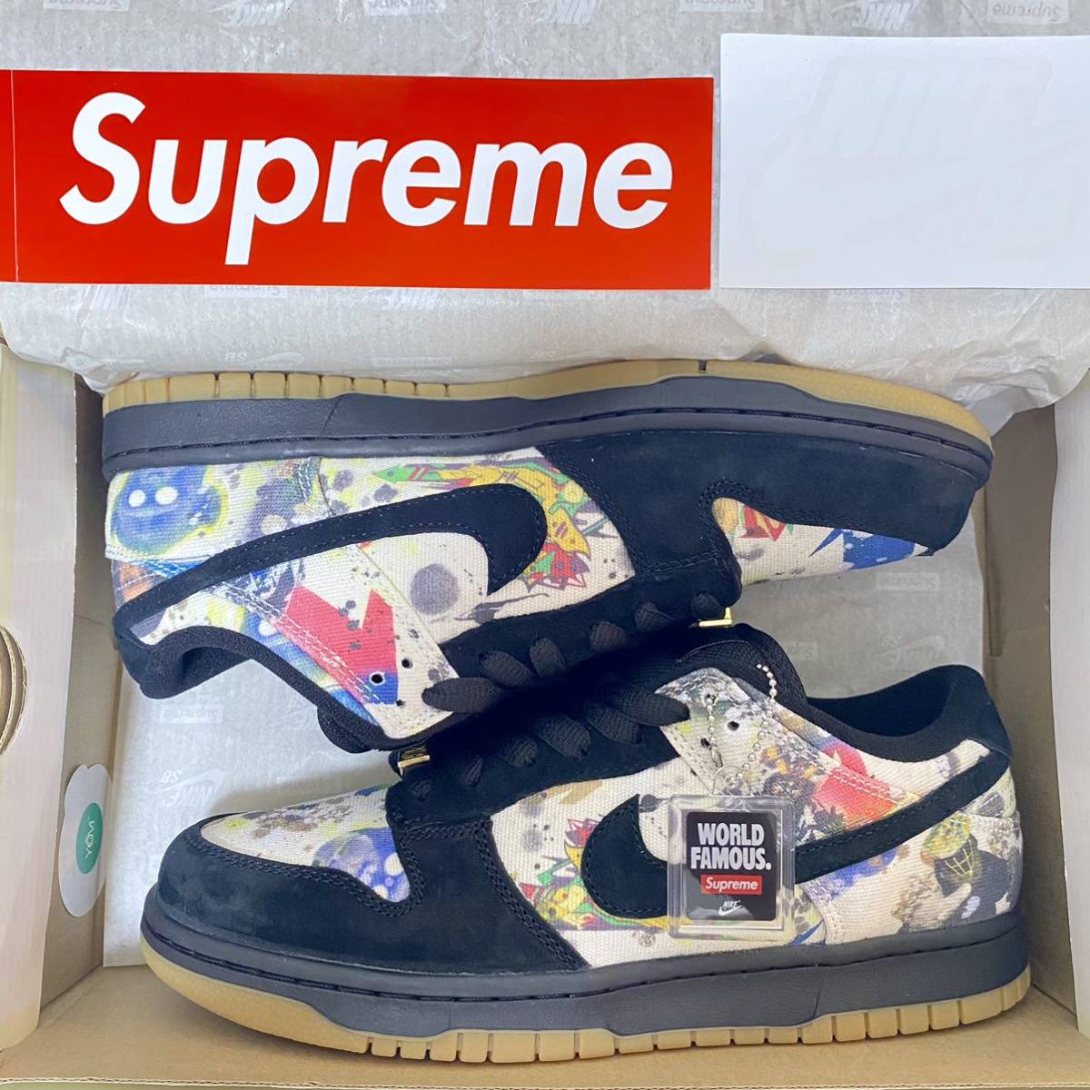 【国内正規品 新品未使用】NIKE SB DUNK LOW OG QS Supreme Rammellzee ナイキ ダンク シュプリーム ラメルジー FD8778-001 26.5cm US8.5_画像1