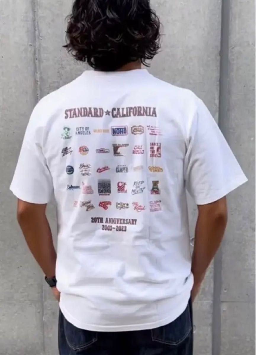キムタク着 L STANDARD CALIFORNIA/スタンダードカリフォルニア SD 20th Logo T White