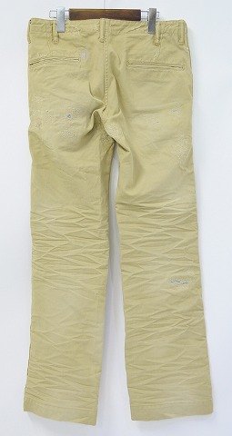 DELAY by Win&Sons ディレイバイウィンアンドサンズ Billy Shoe Cut Chino シューカットチノパンツ 2 Repair Pants リペア Damage ダメージ_画像2