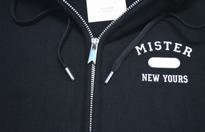 Mr. GENTLEMAN ミスタージェントルマン ZIP UP PARKA ジップアップ スウェットパーカー S ブラック LOGO SWEAT HOODIE ロゴ フーディー_画像4