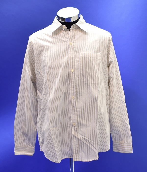 mfpen （エムエフペン）Distant Shirt L/S ディスタント シャツ 長袖 Butter Stripe ビターストライプ 1LDK MADE IN PORTUGAL WHITE S