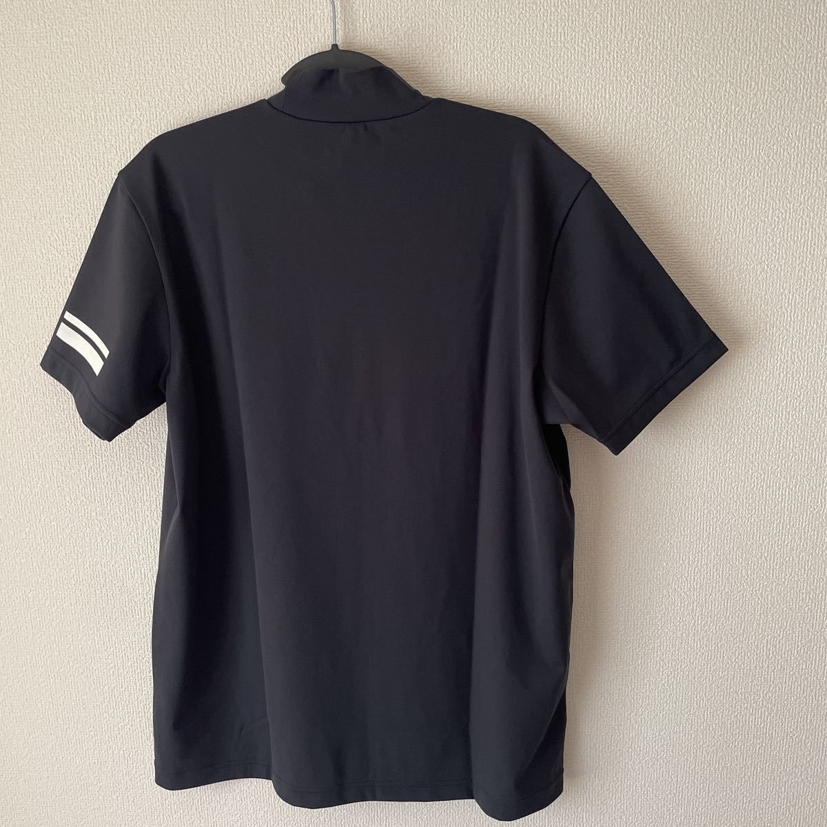 XL／サイズ6/ 新品/日本製/高級ゴルフウェア/PEARLYGATES パーリーゲイツ/PGG/メンズ/半袖/モックネックシャツ/半袖シャツ/ゴルフシャツ/黒の画像3