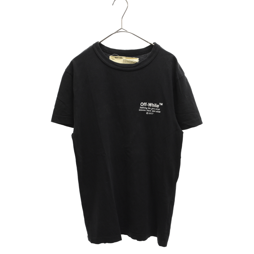 【メール便不可】 OFF-WHITE オフホワイト ブラック 半袖Tシャツ ロゴ刺繍 Tee Standard 文字、ロゴ